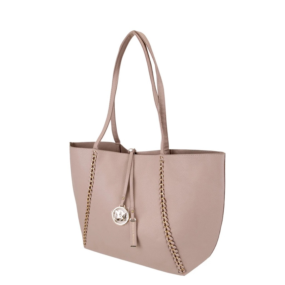 NWT Badgley Mischka Women’s Taupe Chain‎ Tote Gifts Stocking Stuffer